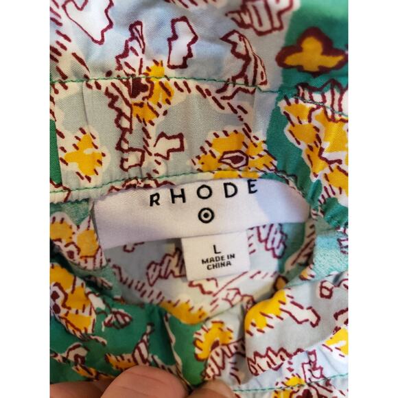 Rhode Target Skirt Large Cotton Ruffle Tier Midi Whimsical Floral Stripe Green - Picture 7 of 9